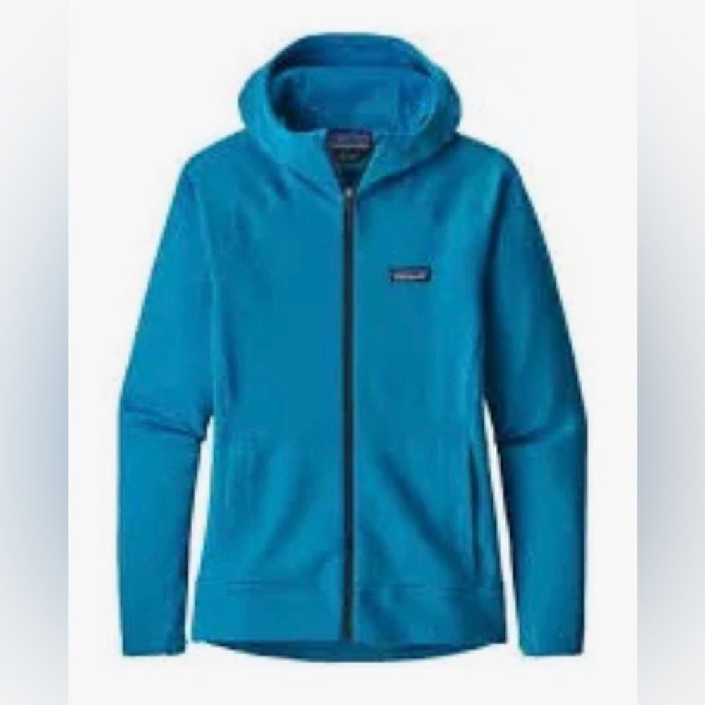 Patagonia Women's Crosstrek Hoody bright blue full zip hooded jacket M